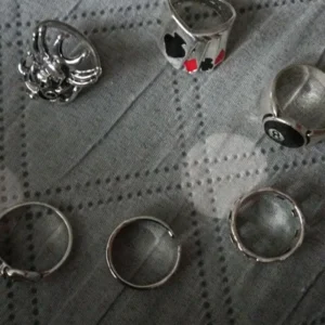Hip Hop Vintage Skull Ghost Claw Poker Clown Ring Set for Women Hollow Geometric Size 8 Jewelry Steampunk Men