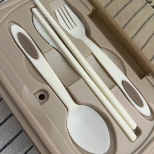 1Pc Bento Box Adult Lunch Box With 4 Compartments,Utensils, Sauce Jar, Muffin Liners, Microwave&Dishwasher Safe, Back To School