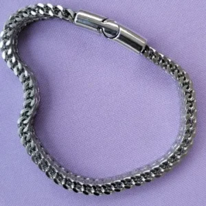 Stainless Steel Braided Double Row Front and Rear Fish Scale Alloy Magnetic Buckle Bracelet with Keel Jewelry New Model