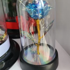 Valentines Day Gift for Girlfriend Eternal Rose LED Light Foil Flower In Glass Cover Mothers Day Wedding Favors Bridesmaid Gift