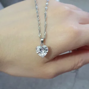Heart Necklaces For Women Stainless Steel Gold Plated Chain Zircon Heart Pendant Choker Necklace Wedding Boho Jewelry Gift Femme