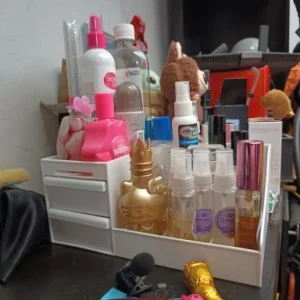 1pc White New Drawer Makeup Storage Box Dormitory Finishing Plastic Shelf Cosmetics Skin Care Dressing Table Desktop