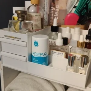 1pc White New Drawer Makeup Storage Box Dormitory Finishing Plastic Shelf Cosmetics Skin Care Dressing Table Desktop