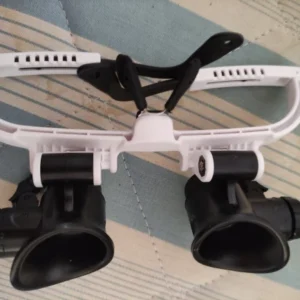 2LED headmounted lighting microlens with maintenance LED lamp magnifying glass, magnification 8x, 15x, 23x