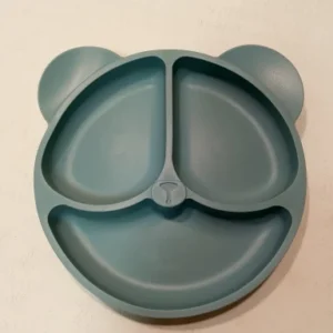1pc 20x20x3cm Cute Bear Baby Food Supplement Tableware - Food Grade Silicone Suction Cup Dinner Plate Fall-proof Food Bowl