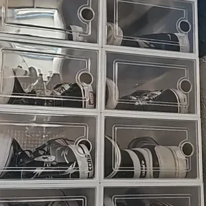 2/6pcs Thick Clear Shoe Boxes Foldable Stackable Plastic Organizer Space Saving Storage for Entry Bedroom Dorm Home Decoration