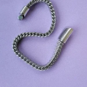 Stainless Steel Braided Double Row Front and Rear Fish Scale Alloy Magnetic Buckle Bracelet with Keel Jewelry New Model