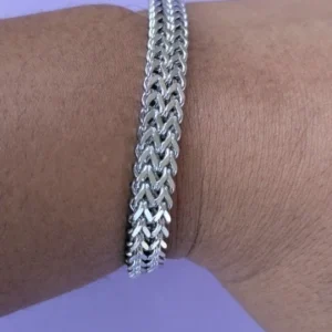 Stainless Steel Braided Double Row Front and Rear Fish Scale Alloy Magnetic Buckle Bracelet with Keel Jewelry New Model