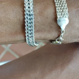 Stainless Steel Braided Double Row Front and Rear Fish Scale Alloy Magnetic Buckle Bracelet with Keel Jewelry New Model