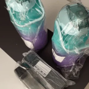 3Pcs Gradient Plastic Cup Set Large Capacity Sports Water Bottle Outdoor Travel Gym Fitness Jugs Student Portable Cup WIth Straw