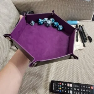 1pc Hexagonal Dice Tray and Miscellaneous Storage Box Board Game Dice Tray Accessories Leather Dice Tower