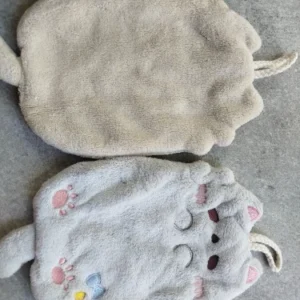 Cute Cartoon Tanuki Hanging Towel Coral Velvet Hair Does Not Lose Thick Cloth Kitchen Bathroom Absorbent Towels
