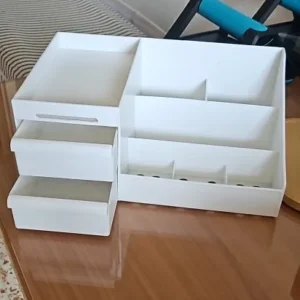 1pc White New Drawer Makeup Storage Box Dormitory Finishing Plastic Shelf Cosmetics Skin Care Dressing Table Desktop