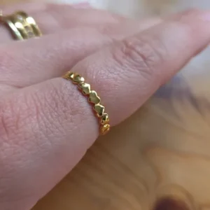 Stainless Steel Heart Rings For Women Gold Color Heart Engagement Wedding Ring Luxury Wedding Aesthetic Fashion Jewelry Gift