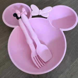 3 Pcs/Set Wheat Straw Children'S Tableware Set Kindergarten Baby Feeding Supplement Dinner Plate Bowl Spoon Fork Children'S Tabl