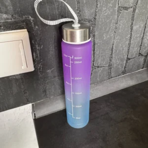 3Pcs Gradient Plastic Cup Set Large Capacity Sports Water Bottle Outdoor Travel Gym Fitness Jugs Student Portable Cup WIth Straw