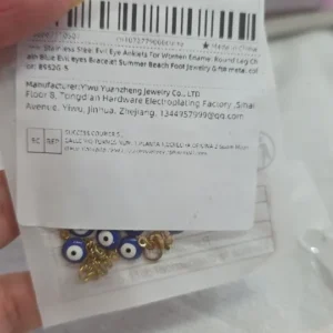 Stainless Steel Evil Eye Anklets For Women Enamel Round Leg Chain Blue Evil Eye Anklets Bracelet Summer Beach Foot Jewelry Gift