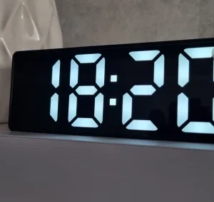 LED Mirror Table Clock Digital Alarm Snooze Display Time Desktop Electronic Table Clocks Desktop Clock