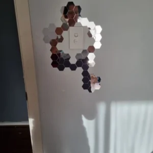 45pcs Mirror Wall Sticker, Hexagon Wall Art Sticker, DIY Household Decorative Tiles Sticker