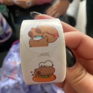 500pcs/Roll Cute Capybara Sticker Waterproof Graffiti Aesthetic Decorative Luggage Laptop Cup Phone Diary Book Kids Stickers Toy
