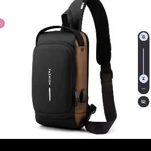 Waterproof Casual Chest Bag Men Multifunction Anti-theft USB Charging Men Crossbody Bag Patent Leather Travel Chest Bag Pack Mal