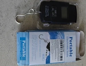 1pc Black 50kg Portable Electronic Portable Luggage Scale LCD Digital Display Screen Express Delivery Scale Hook Mini Scale