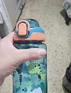 600ml Water Bottle With Silicone Straw, Portable Leakproof Bpa-free Dinosaur Rabbit Kids Cup Outdoor Camping Traveling Bottle