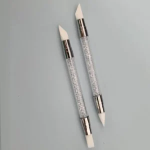 2pcs Double Head Silicone Nail Art Pen Carving Flower Sculpting Pen Adjustable Glue Stick Embossing Brush Professional Manicure