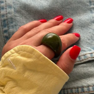 Ingemark Vintage Irregular Smooth Resin Plastic Rings for Women New Trend Boho Geometric Finger Rings Aesthetic Party Jewelry