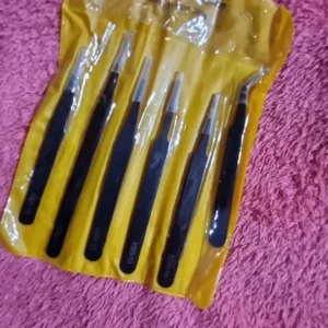 6pcs Precision Long Tweezers Set ESD Anti-Static Stainless SteelTweezers Repair Tools For Electronics Repair Soldering Craft