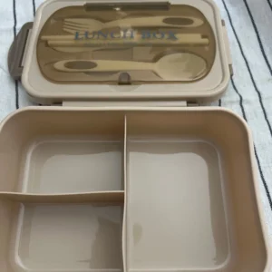 1Pc Bento Box Adult Lunch Box With 4 Compartments,Utensils, Sauce Jar, Muffin Liners, Microwave&Dishwasher Safe, Back To School