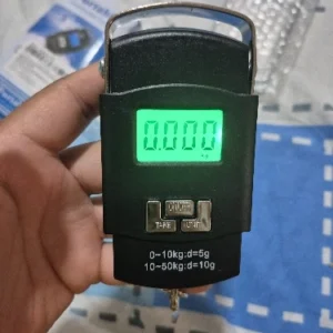 1pc Black 50kg Portable Electronic Portable Luggage Scale LCD Digital Display Screen Express Delivery Scale Hook Mini Scale