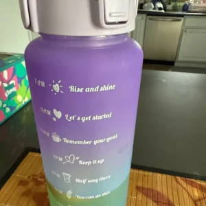 3Pcs Gradient Plastic Cup Set Large Capacity Sports Water Bottle Outdoor Travel Gym Fitness Jugs Student Portable Cup WIth Straw