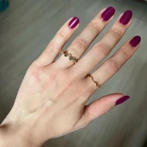 Colorful Tiny Round Rings For Women Stainless Steel Gold Color Adjustable Wedding Ring Luxury Aesthetic Jewlery Couple Gift