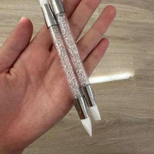 2pcs Double Head Silicone Nail Art Pen Carving Flower Sculpting Pen Adjustable Glue Stick Embossing Brush Professional Manicure
