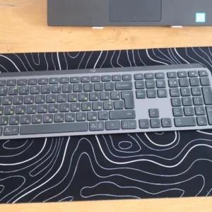 Large Extended Gaming Mouse Pad with Non-Slip Rubber Base,Topographic Design,for Full Desk Keyboard and Mouse Support