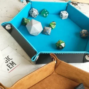 1pc Hexagonal Dice Tray and Miscellaneous Storage Box Board Game Dice Tray Accessories Leather Dice Tower