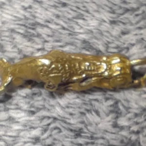 Brass Bullfighting Statue, Lucky Copper Animal Figurine, Wealth Bringing Miniature Ornament for Home & Office Desk Decor