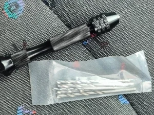 Mini Tool Set with Black Hand Twist Drill 10Pcs Fried Dough Twists Drill for Woodworking Drilling Rotary Wood Holes Tools