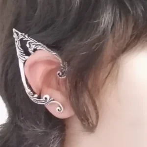 1Pair Goth Punk Fairy Elf Ear Cuff Earrings for Women Trendy Vintage Piercing Clip Earring Halloween Jewelry Accessories Gift