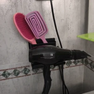 1 Pc Hair Dryer Storage Rack, Bathroom Dressing Table MultifunctionalStorage Rack, No Punching Blow Dryer Wall Mount Bracket