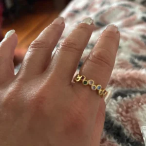 Colorful Tiny Round Rings For Women Stainless Steel Gold Color Adjustable Wedding Ring Luxury Aesthetic Jewlery Couple Gift