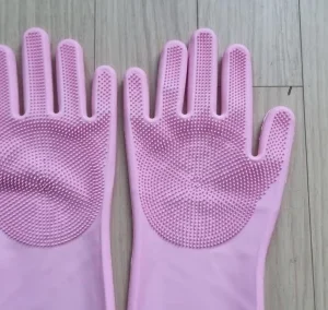 Dishwashing Cleaning Gloves Magic Silicone Rubber Dish Washing Gloves for Household Sponge Scrubber Kitchen Cleaning Tools