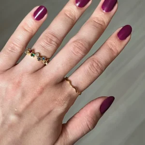 Colorful Tiny Round Rings For Women Stainless Steel Gold Color Adjustable Wedding Ring Luxury Aesthetic Jewlery Couple Gift