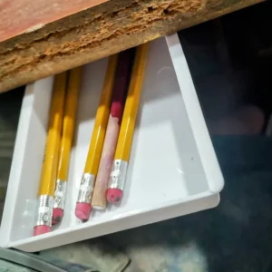 1pc White SelfAdhesive Storage Drawer Box Makeup Pencil Tray Desk Hidden Under Desk Stand Self-adhesive Under-drawer Storage Box