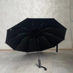 Reflective Umbrellas Reverse Three Fold 20 Bone Black Glue Automatic Sunshade Sunscreen Rain Umbrella Strong Wind Resistance