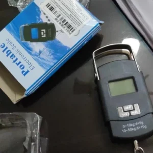 1pc Black 50kg Portable Electronic Portable Luggage Scale LCD Digital Display Screen Express Delivery Scale Hook Mini Scale