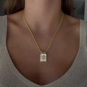 Trendy Heart Pendant Stainless Steel Pleated Necklaces For Women Trendy Gold Color Aesthetic Pendant Necklace Jewelry Accessory