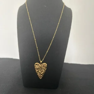 Trendy Heart Pendant Stainless Steel Pleated Necklaces For Women Trendy Gold Color Aesthetic Pendant Necklace Jewelry Accessory