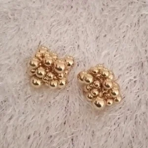 Ingemark Unique Braided CCB Plastic Ball Bead Stud Earrings for Women Trendy Goth Gold Color Piercing Earring Party Jewelry Gift